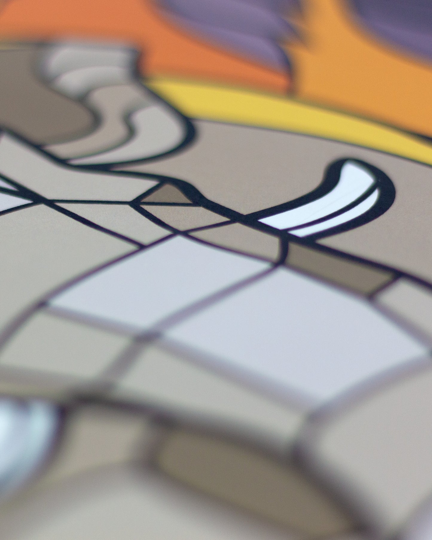 Makro-Aufnahme eines illustrierten Posters mit einem Elefant