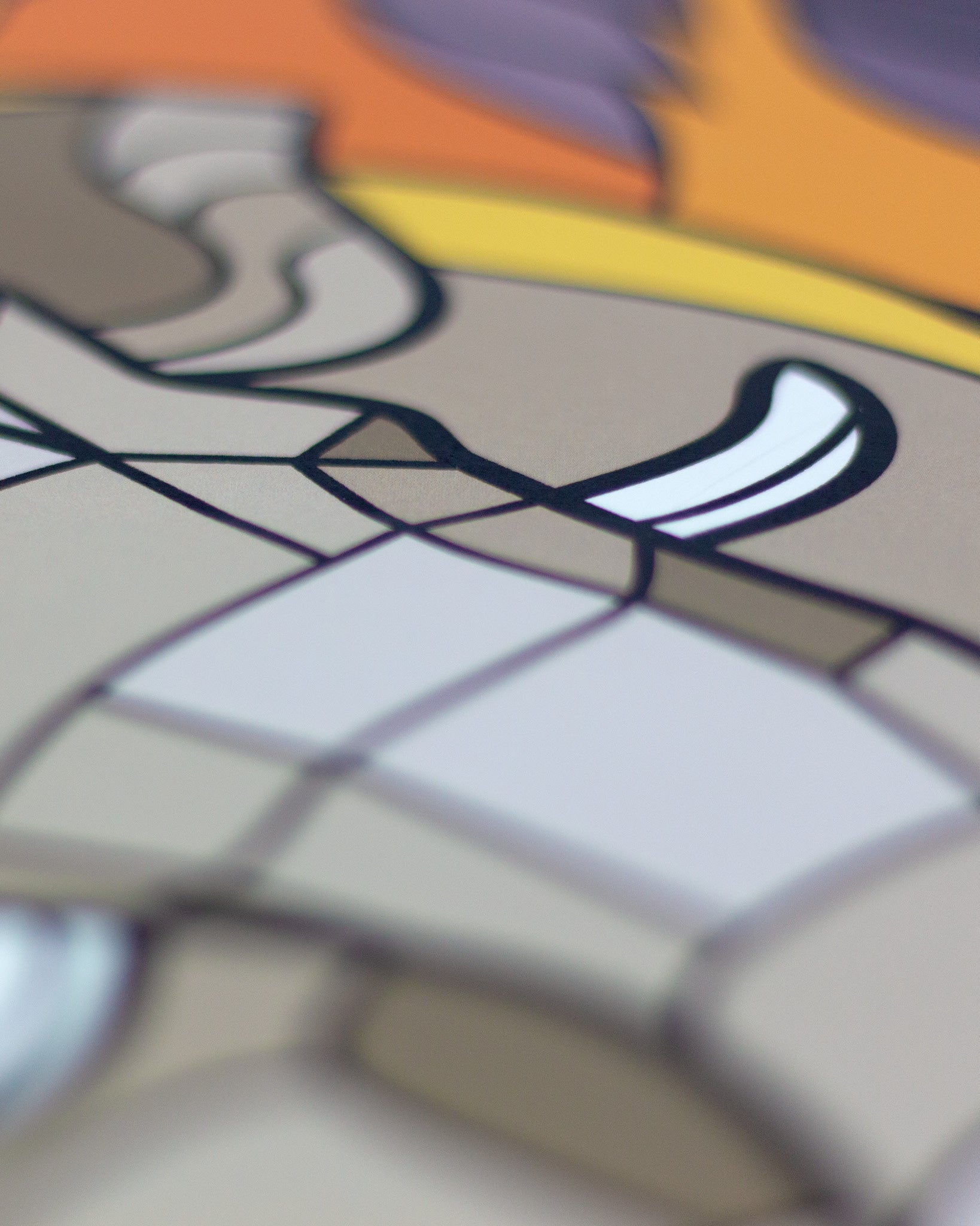 Makro-Aufnahme eines illustrierten Posters mit einem Elefant