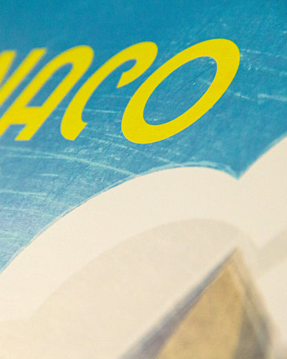 Makro-Aufnahme eines illustrierten Postersmit einem Guanaco